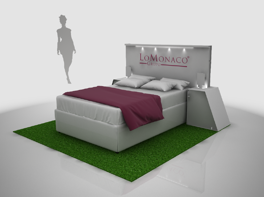 Stand LoMonaco, simula un dormitorio